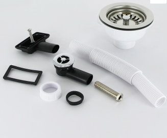 Выпуск McAlpine под круглое/прямоуг. отв. перелива L235 х 25 мм нерж. реш. 113мм выход 1 1/2"Н хром