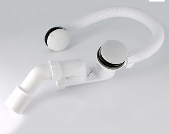 Слив-перелив McAlpine L500хD34 мм метал.70 мм слив. и пробкой-кнопка выход D=40/50 мм хром