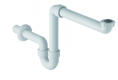 Сифон трубный Geberit для умывальника, гор. выпуск, d 40 мм, G 1 1/2 x 1 1/4" белый