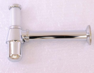 Сифон бутылочный с горизонтальным отводом, с розеткой хромированный VIEGA