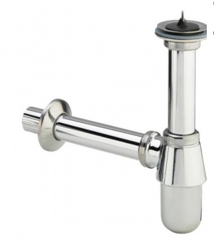 Сифон бутылочный Viega 1"1/4х32х150 с пробкой, хром