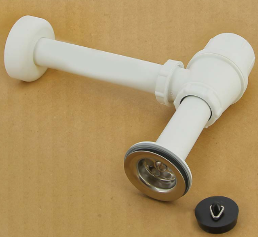 Сифон бутылочный с горизонтальным отводом, пробкой и прокладкой, пластик VIEGA 40мм 309312