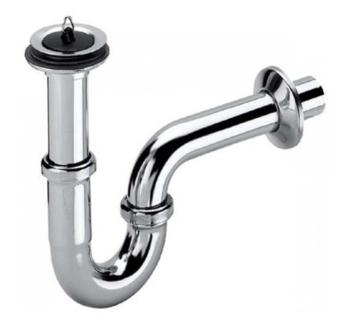 Сифон трубный c горизонтальным отводом с пробкой хромированный VIEGA