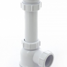 Сифон McAlpine бутылочный 1 1/2"х40 мм с выпуском 70 мм нерж. решетка пробкой выход компресс. D=40 мм