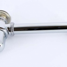 Сифон бутылочный с горизонтальным отводом и пробкой хромированный VIEGA 366681