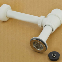 Сифон бутылочный с горизонтальным отводом, пробкой и прокладкой, пластик VIEGA 40мм 309312