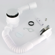 Слив-перелив McAlpine с раздв. перел. L330-700х34 мм 70 мм слив. и пробкой-кнопка выход D=40/50 мм хром