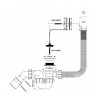 Слив-перелив McAlpine L368хD34 мм нерж. реш. пробкой и цепочкой выход D=40/50 мм