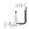 Слив-перелив McAlpine с автопереливом L575х34 мм 70 мм слив. пробкой выход D=40/50 мм хром